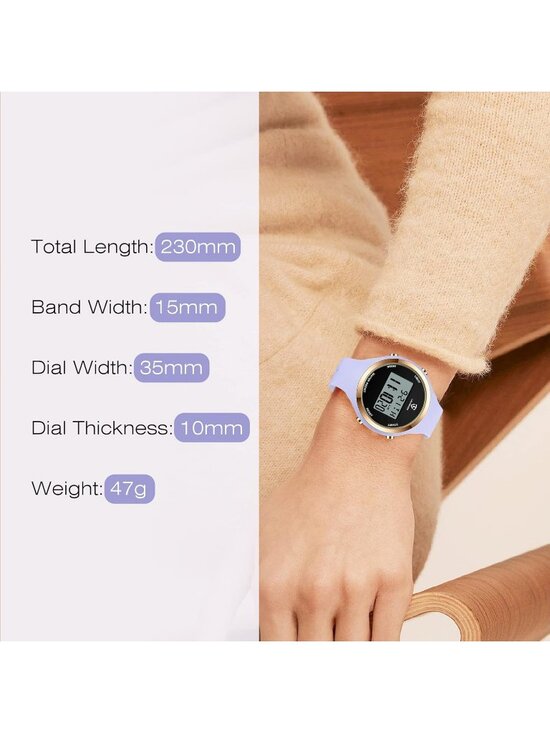 Women\'s Light Purple Quartz Chronograph Waterproof Outdoor Sport Digital Watch main image 4